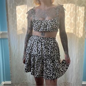 BRIDGE two piece leopard skirt set size small